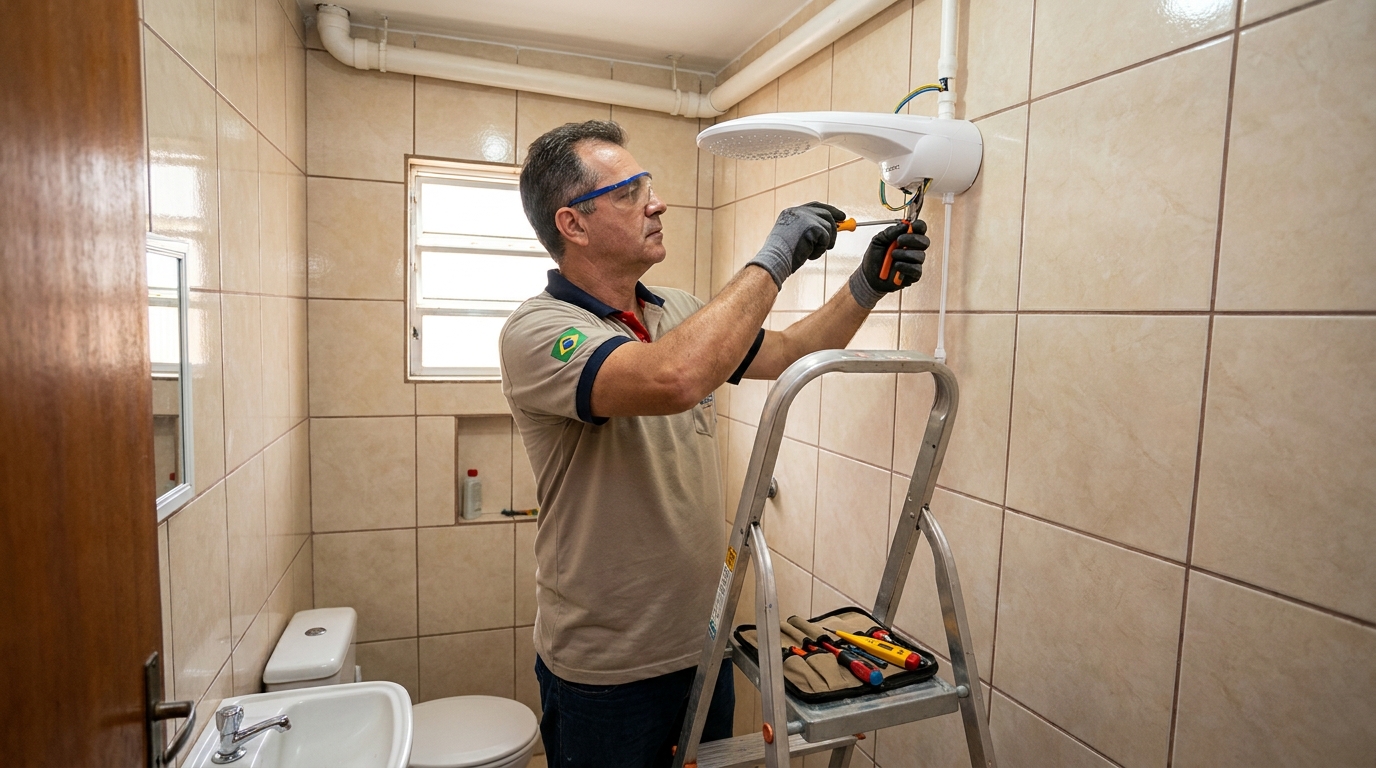Substituição de Chuveiro Antigo em Natal‑RN